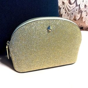 NWT Kate Spade Gold Sparkle Zippered Pouch
